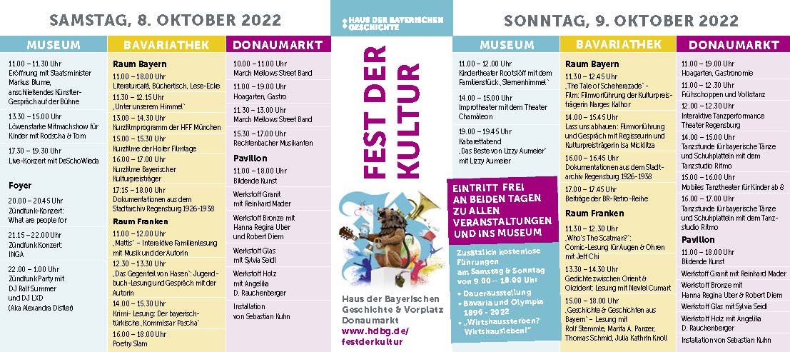 Das Programm zum Fest der Kultur